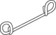 Draht mit Ösen, hergestellt von TECE, in gebogener Form, verläuft horizontal und weist eine einheitliche Beschichtung auf. Ideal für die Befestigung von Matten.